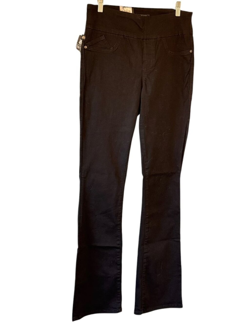 NEW Rock & Republic Black Fever Pull On Jeans Bootcut Tall 5 Pocket Goth 10 Long - Picture 5 of 16